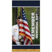 36" x 60" Premium Gonfalon Straight Cut with Fringe