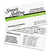 2" x 3 1/2" standard size laminated business card with write... from ASI...