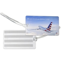 2 7/8" x 5" laminate luggage tag with glossy/matte surface, slot... from ASI...