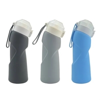 Silicone collapsible water bottle, 23.6 oz. plus 1 color silkscreen...