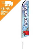 48 - Hour 12' Digitally Printed Custom Swooper Banner w/Pole