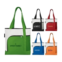 Two Tone Large Capacity Shopping Tote Bag