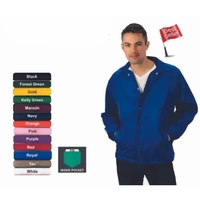 Nylon taffeta shell with 100% soft cotton flannel lining, inside chest......