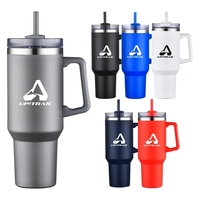 40oz Travel Mug with Straw. Double Walled Stainless Steel and Plastic... from...
