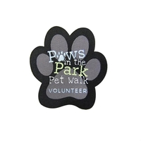 This 2.5" x 2.5" woven paw-shaped decal features a 3M temporary... from ASI...