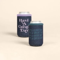 Denim/High-Quality Neoprene, collapsible insulator w / sewn-in bottom & ......