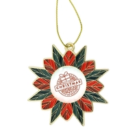 2.6" x 2.5" die cast alloy metal and enamel poinsettia-shaped tree... from...