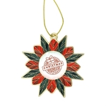 Modern Poinsettia Holiday Ornament