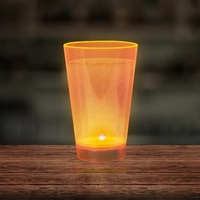 12 oz. UV-reactive neon translucent plastic tumblers with built-in LED...