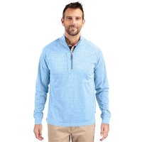 Men's sweatshirt with a quarter-zip, zipper, raglan sleeves, and locker...