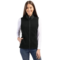 Women's vest with a full-zip, brushed fleece interior, zipper, and...