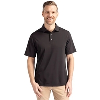 Men's polo with moisture-wicking performance, UPF 25+ protection, self-fabric...