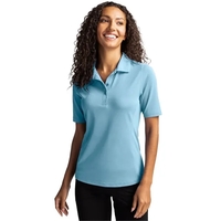 Women's polo with short sleeves, moisture-wicking performance, UPF 25+ sun...