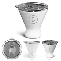 10 ounce powder-coated insulated stainless steel martini glass with plastic...