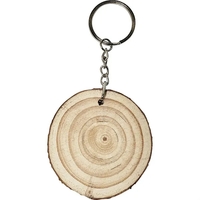 Natural Wood with Rings Keyring
