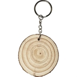 Natural Wood with Rings Keyring