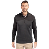 Cutter & Buck Traverse Stretch Eco Stripe Quarter Zip Men...