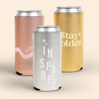 Metallic Neoprene ( Wetsuit Material ), collapsible can insulator with...