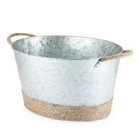 Rustic galvanized metal. Jute rope detail. 4.5-gallon capacity.... from ASI...