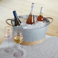 Rustic galvanized metal. Jute rope detail. 4.5-gallon capacity.... from ASI...