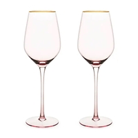 Rose Crystal White Wine Glass Set