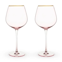 Rose Crystal Red Wine Glass Set