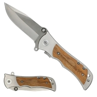 Hunter's knife with deluxe 3 1/2" blade, wooden handle... from ASI 57655...
