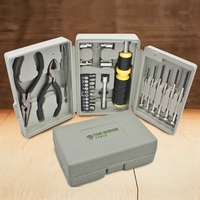 Tool set. Includes screwdrivers, sockets, pliers, wire cutter stripper and...
