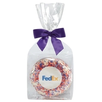 Gift bag of 3 sugar cookies with corporate colored nonpareil sprinkles.......