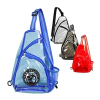 Clear Front Pocket Zipper Mesh Backpack and Main compartment with zippered......