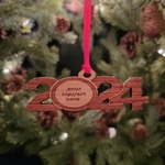 Custom Engraved Hardwood Horizontal 2024 Ornament
