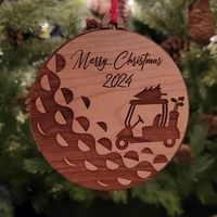 Custom Engraved Hardwood Golf Ball Ornament