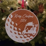 Custom Printed Hardwood Golf Ball Ornament