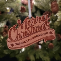 Custom Engraved Hardwood Merry Christmas Ornament... from ASI 92531 Unique...