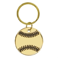 1.5" Gold Baseball/Softball Brass Keychain