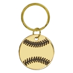 1.5" Gold Baseball/Softball Brass Keychain