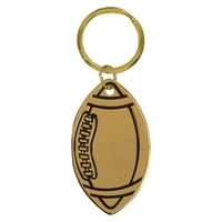 1.5" x 2.5" Gold Football Brass Keychain