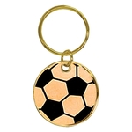 1.5" Gold Soccer Brass Keychain
