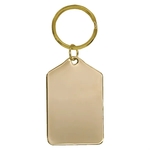 1.5" x 2.5" Gold Tablet Brass Keychain