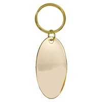 1.25" x 2.25" Gold Oval Brass Keychain