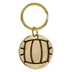 1.5" Gold Volleyball Brass Keychain