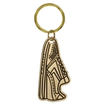 1.5" x 2.5" Gold Running Shoe Brass Keychain