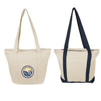 17" x 14" x 5" cotton boat tote with zipper closure,... from ASI 37980 Bagworld