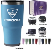 28-ounce tumbler kit with a coaster base, double-wall insulation, non-slip...