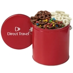 3 Way Chocolate Pretzel Tin- 1 Gallon