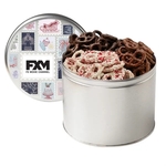 3 Way Chocolate Pretzel Tin- 1/2 Gallon