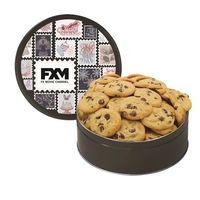 Extra Large Gourmet Cookie Tin with 2" Gourmet Chocolate Chip Cookies... from...