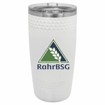 Polar Camel 20 oz. White Golf Tumbler with Dimples and Slide