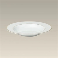 Polish Porcelain Rim Soup Bowl With Double Gold Bands