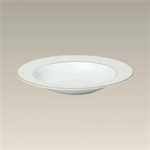 Polish Porcelain Rim Soup Bowl With Double Gold Bands